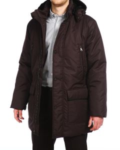 Куртка удлиненная на утеплителе Холлофайбер® 14421 - Brown (Фото 4)