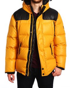 Куртка пуховая удлиненная 16505 - Yellow/Black (Фото 6)