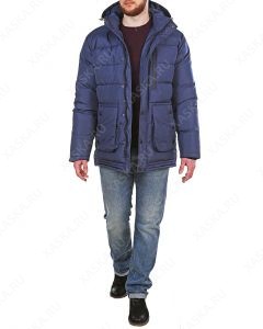 Куртка пуховая средней длины 17701 - Blue Graphite (Фото 4)