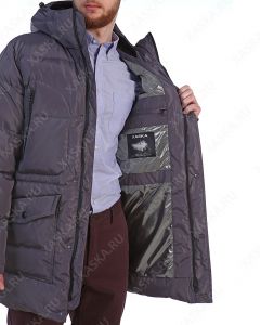 Куртка пуховая удлиненная 199705 - Steel (Фото 2)