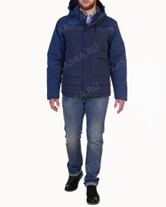 Куртка средней длины на утеплителе 17716 - Navy (Фото 8)