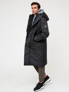Пальто на утеплителе 200216 - темно-серый (Фото 18)